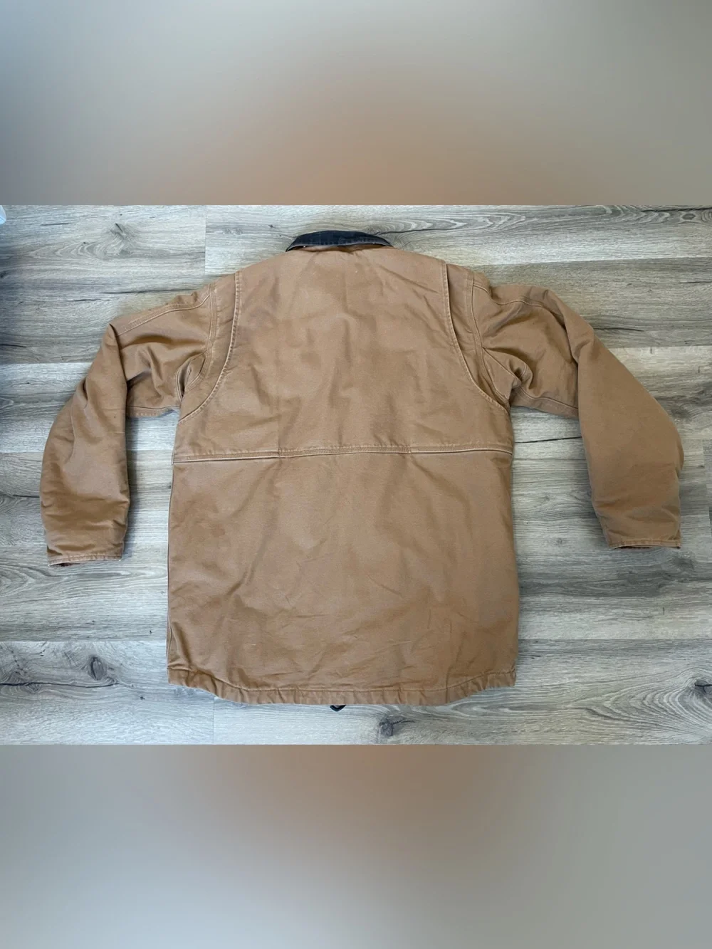Carhartt Relaxed Fit Duck Utility Jacket Men’s Large Tall Brown Corduroy Collar
